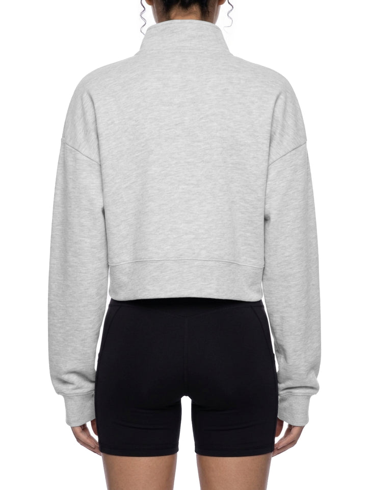 Women hoddies Crop Quarter-Zip Sweatshirt
