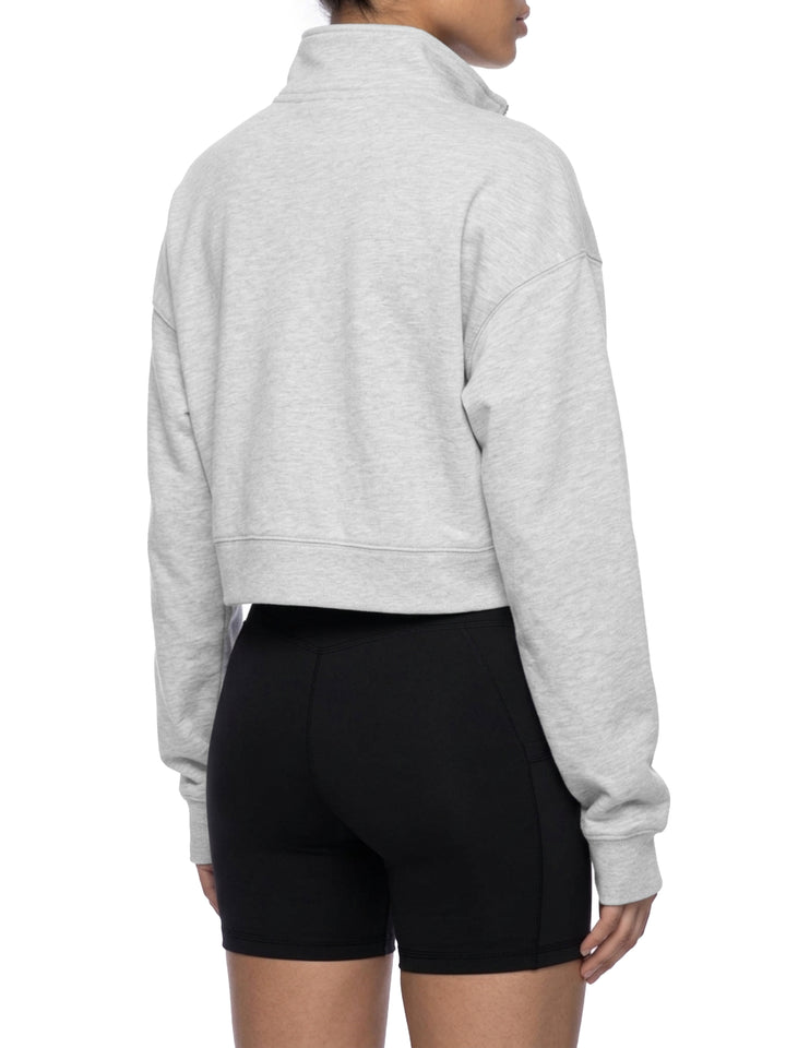 Women hoddies Crop Quarter-Zip Sweatshirt