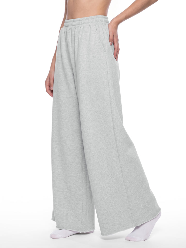 Women pent Raw Edge Wide Leg Sweatpants