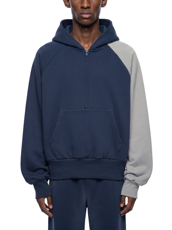 men hoddies  Color-Block Fleece Hoodie