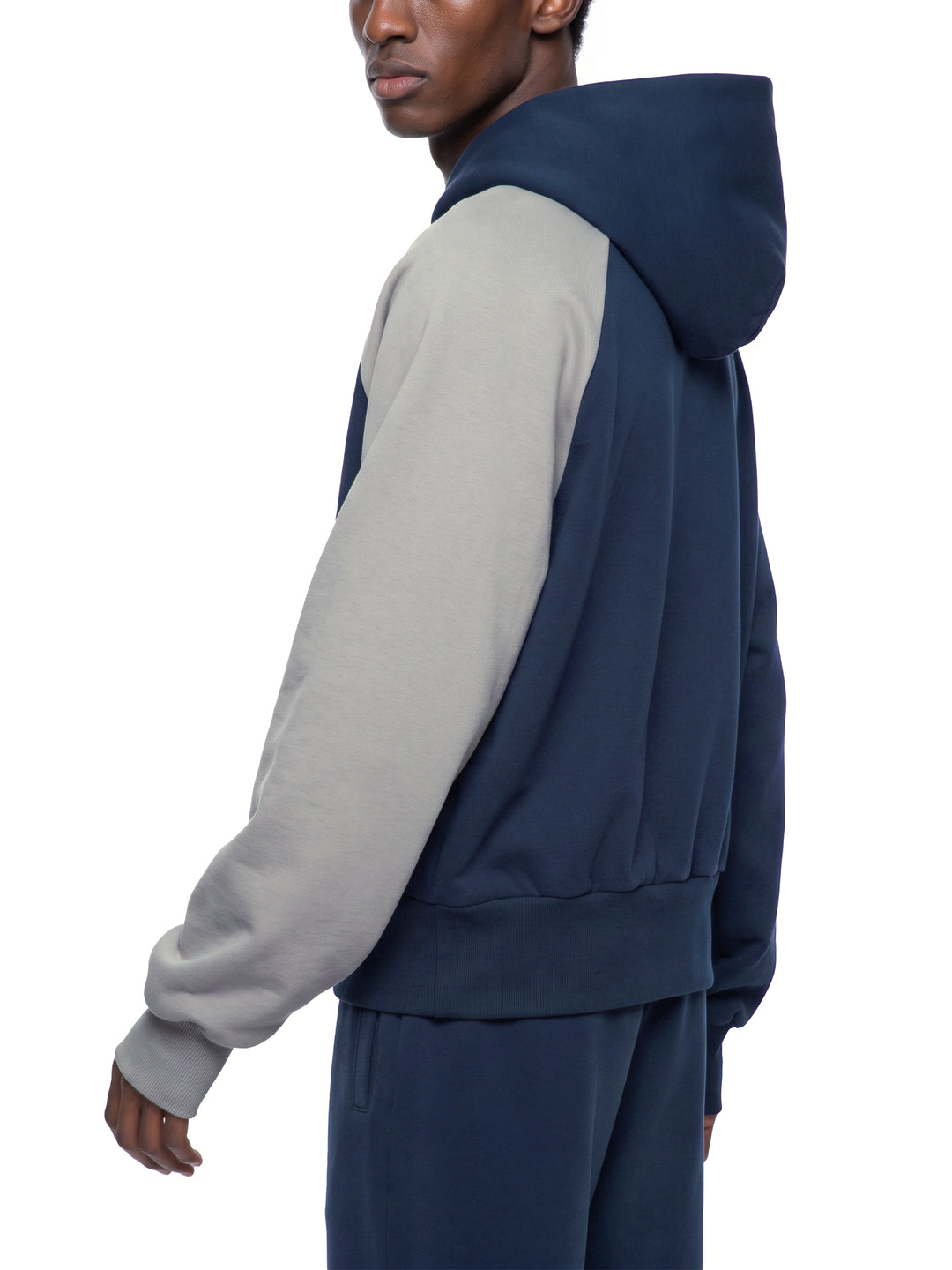 men hoddies  Color-Block Fleece Hoodie