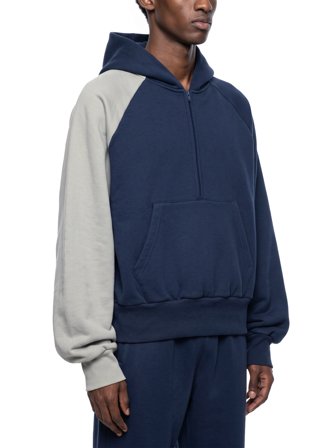 men hoddies  Color-Block Fleece Hoodie