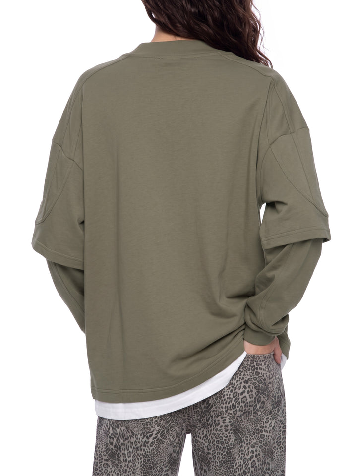 women hoddies  Paneled Layer Color Block T-Shirt