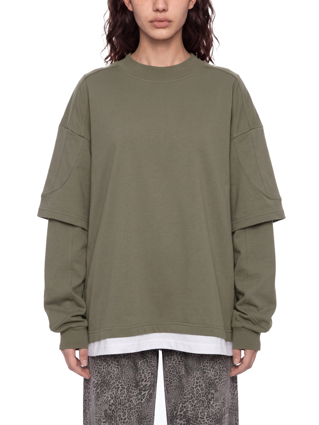 women hoddies  Paneled Layer Color Block T-Shirt