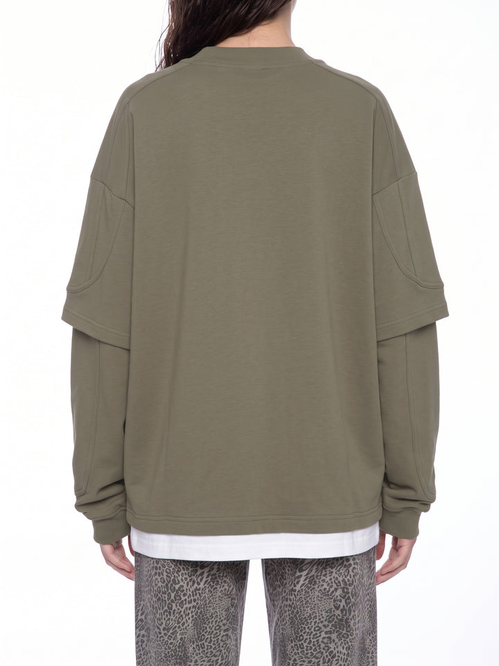 women hoddies  Paneled Layer Color Block T-Shirt