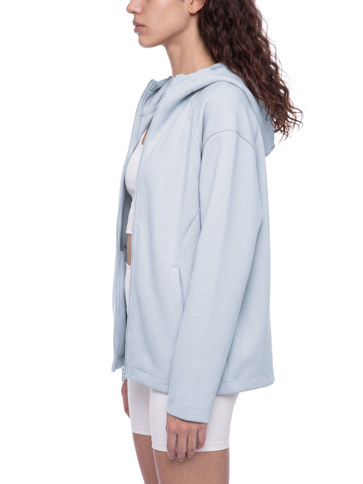 women hoddies Paneled Full Zip Hoodie