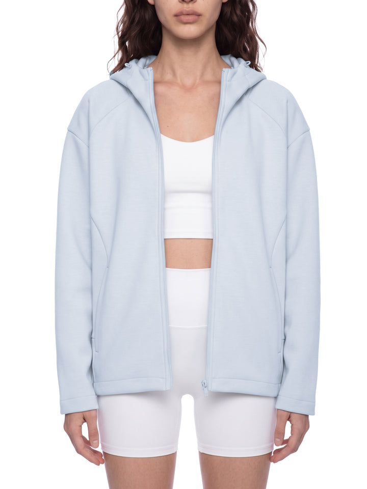 women hoddies Paneled Full Zip Hoodie