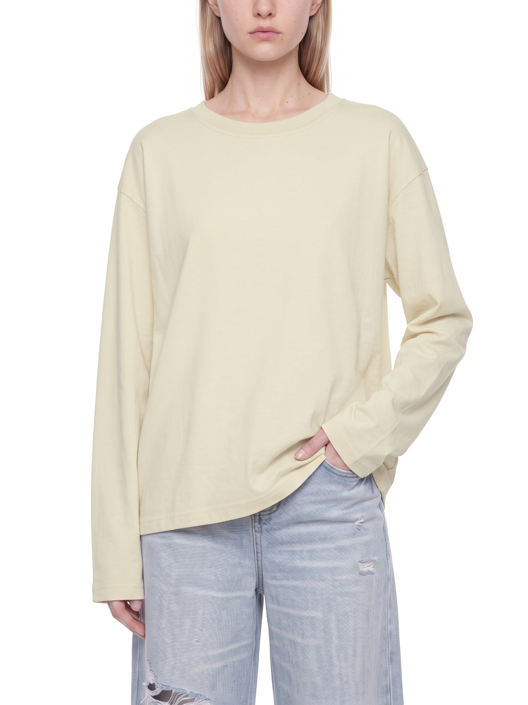 women t shirt Vintage Wash Long Sleeve Boxy T-Shirt
