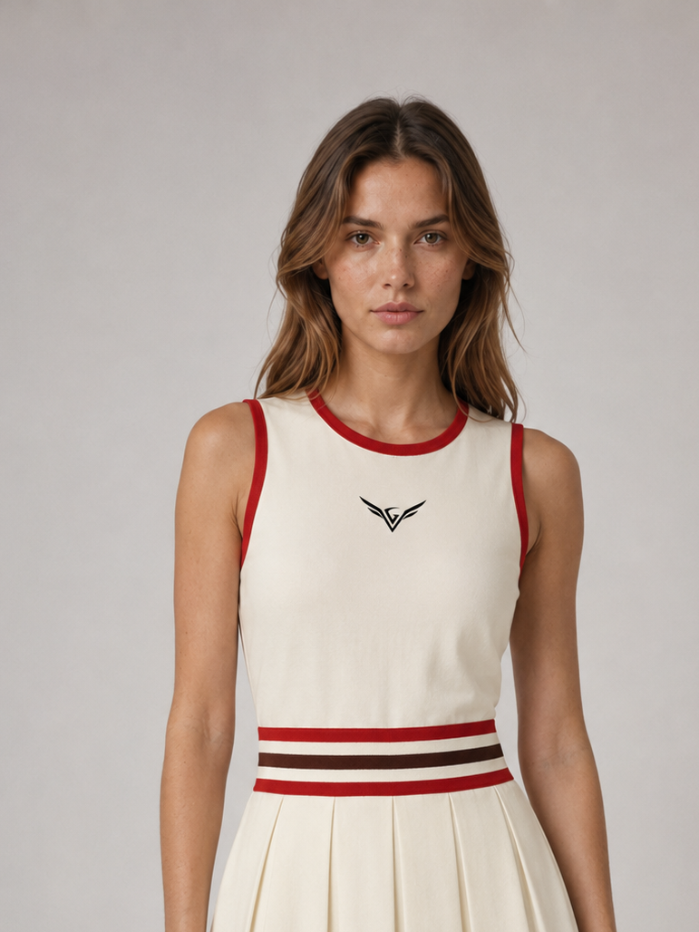 GALOVTE Colour-Block A-Line Sleeveless Dress